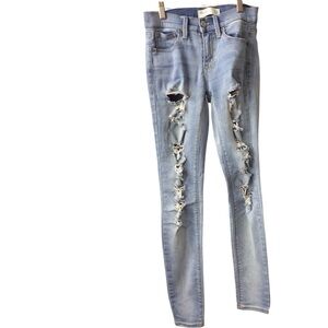 Mudd Light Blue Distressed Low Rise Skinny Jeans size 3